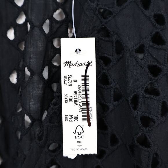 Madewell Eyelet V Neck Maxi Dress Black Size 0 NWT - Picture 5 of 9